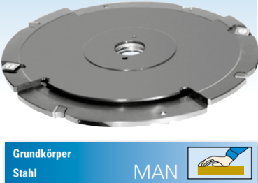 HW Wendeplatten Schlitzfräser mit Zwischenringen verstellbar 200x8-15x30 Z4 V4 Stahl